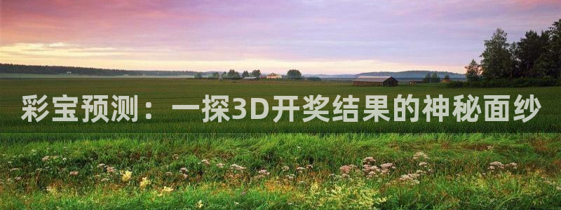 j9集团官网：彩宝预测：一探3D开奖结果的神秘面纱